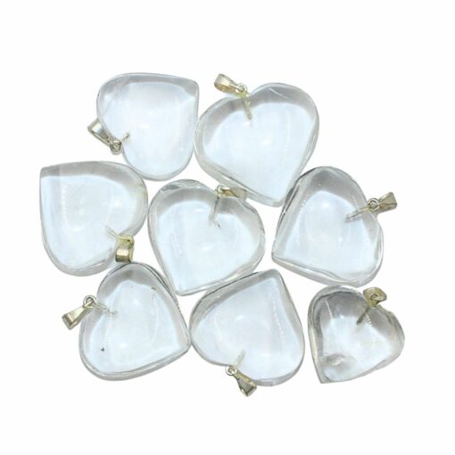 clear quartz heart pendant