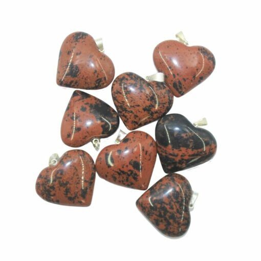Mahogany obsidian heart pendant