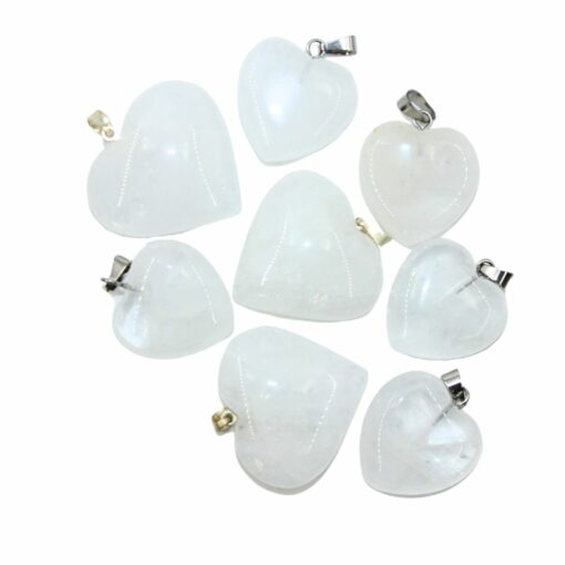 snow quartz heart pendant