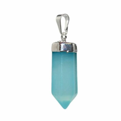 Small Point Pendant Blue Agate