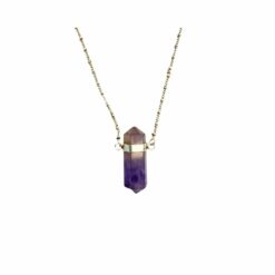 Point Pendant – Silver Plated Amethyst