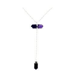 Double Crystal Necklace – Amethyst