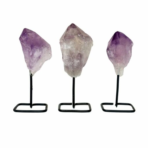 amethyst raw point on stand