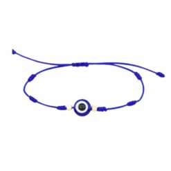 plain evil eye bracelet blue