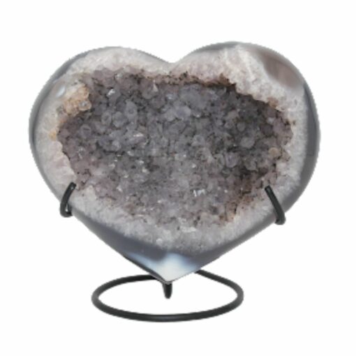 Medium Agate Heart Geode on Stand