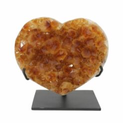 small citrine heart on stand