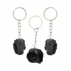 raw black obsidian keychain