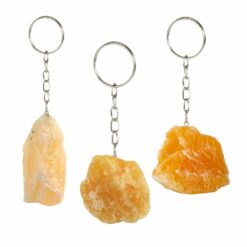 Raw Orange Calcite Keychain