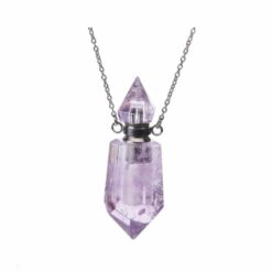 Amethyst Crystal Aromatherapy Spirit Point Pendant Bottle Necklace
