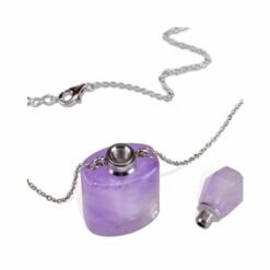 Amethyst Crystal Aromatherapy Spirit Bottle Pendant Necklace