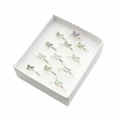 Set of 12/Box Butterfly Moonstone Ring – Sterling Silver