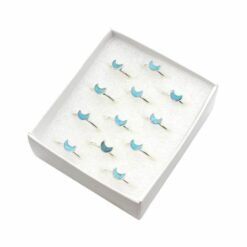 Set of 12/Box Half Moon Turquoise Ring – Sterling Silver