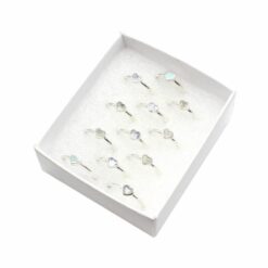 Set of 12/Box Heart Labradorite Ring – Sterling Silver