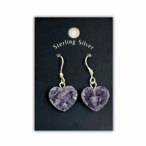 Earring - Heart, Amethyst<br> - Image 2