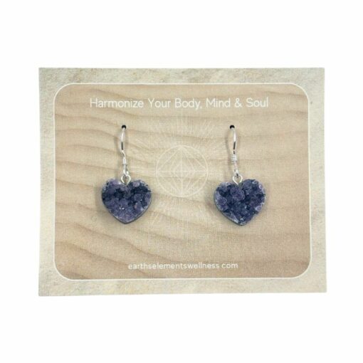 Earring - Heart, Amethyst<br>