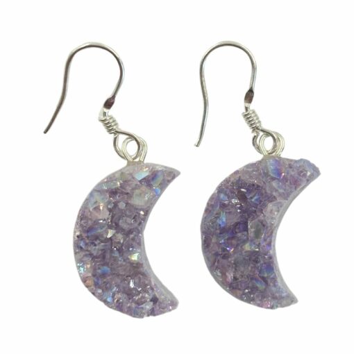 Earring - Moon, Pearl Druzy - Image 2