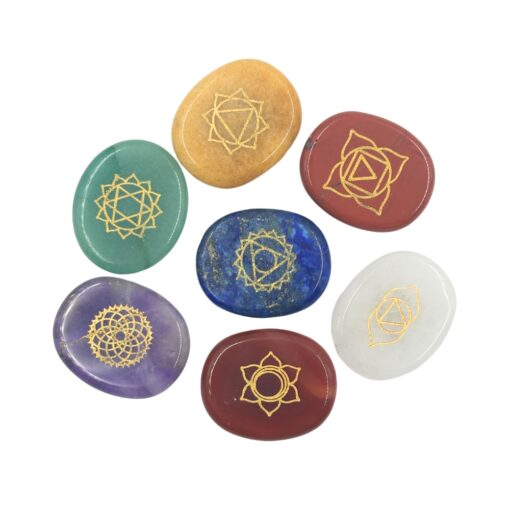 Shaped Crystals - Magnet, Engraved Chakra Set