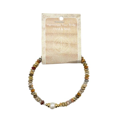 Bracelet - Autumn Rondelle Pearl Stone Collection, Assorted - Image 2