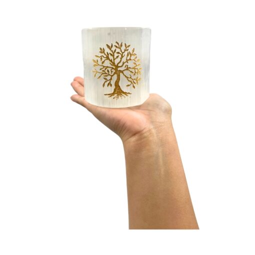 Selenite - Tree Of Life Tealight Holder