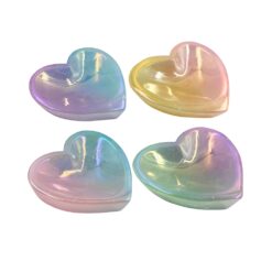 Shaped Crystals - Aura Rainbow Quartz Dish, Heart