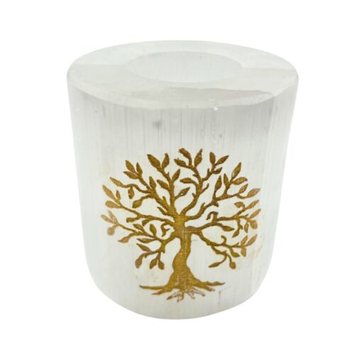 Selenite - Tree Of Life Tealight Holder