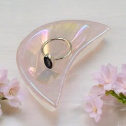 Shaped Crystals - Aura Rose Quartz Dish, Moon