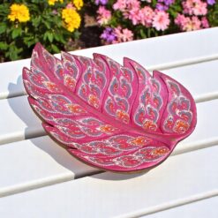 Leaf Hand Painted Wooden Carving