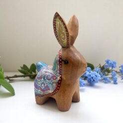 Bunny Hand Painted Wooden Carving