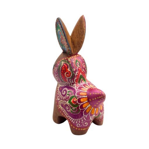 Bunny Hand Painted Wooden Carving