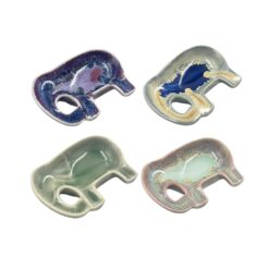 Ceramic Elephant Trinket Dish - Assorted