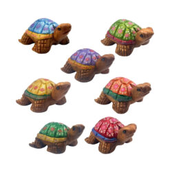 Turtle Hand Painted Wooden Carving